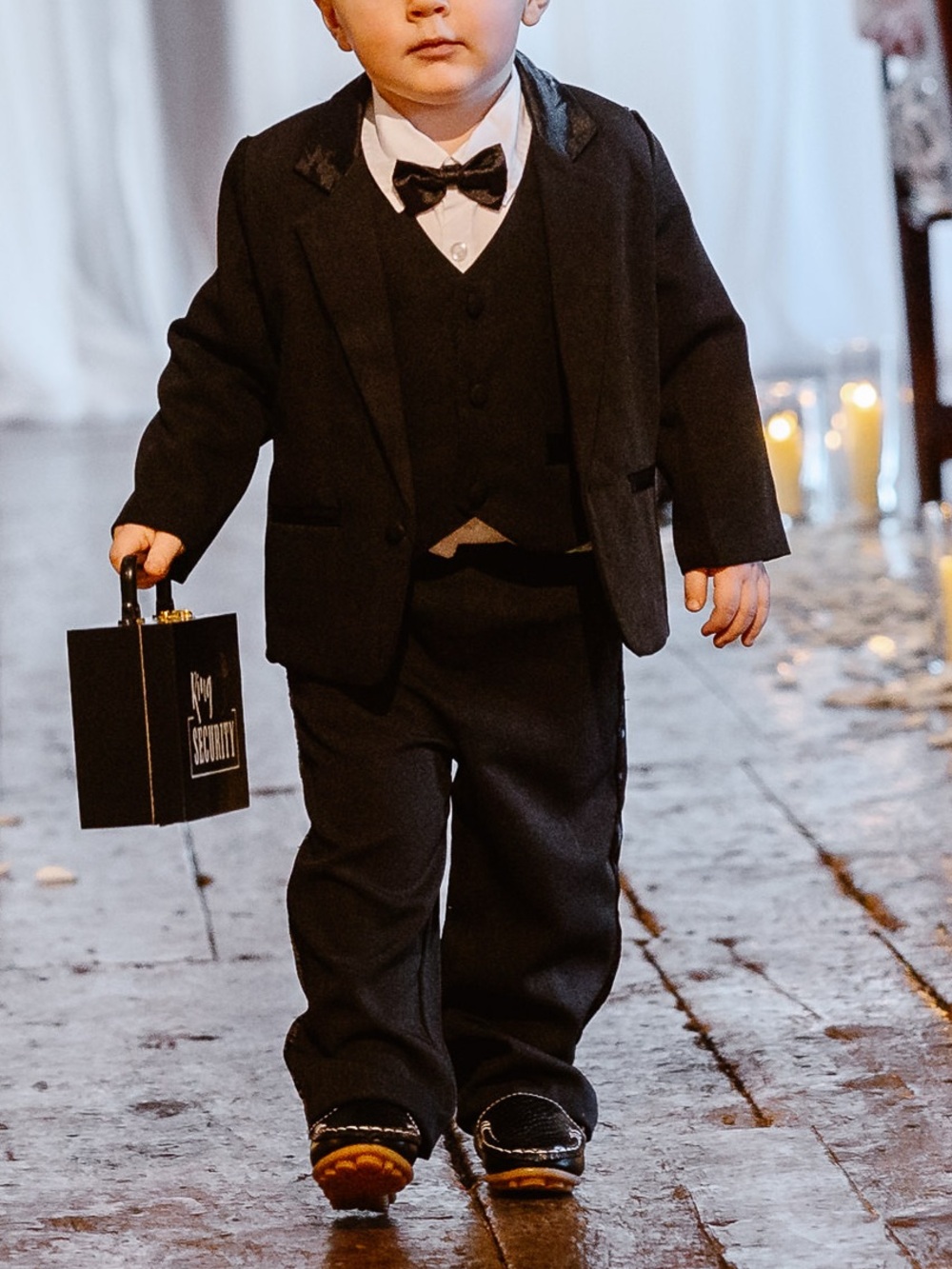 Black Toddler Tuxedo (NO JACKET) with Bow Tie and Shoes
